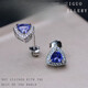 Fat Donglai Quality Tanzanite Earrings S925 Silver Plated 18 Women's Simple Fashionable Blue Gemstone Earrings