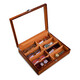 
OUOETY walnut wood glasses box sunroof large capacity glasses sunglasses sunglasses watch decoration storage display walnut wood color