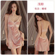 
Liehai sexy pajamas hot backless velvet plus breast pad suspender nightgown outer gown large size set 3879 black (outer robe + belt) M (80-105Jin [Jin equals 0.5 kg], elastic)