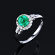 HEEKAIYI emerald ring for women 18K diamond ring luxury Chinese Valentine's Day birthday gift for wife and girlfriend Selected emerald ring 1.14 carat 18K gold diamond inlaid