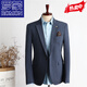 ROMON (ROMON) high-end business suit men's professional formal wear autumn slim wedding groomsmen's dress casual suit jacket blue two-piece set [suit + pants] XL