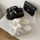 Xier sandals for women's indoor bathroom slippers 2025 new fashionable and versatile women's one-slip flops for bathroom bathing sandals Black love 38-39