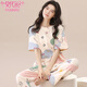
Modal pure cotton pajamas for women in spring and summer short-sleeved trousers suit casual sweet and cute girl's cotton home clothes can be worn outside YS679 M (recommended 80-100Jin [Jin equals 0.5 kg])