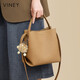 Montana West luxury high-end brand 2025 new crossbody women's bag large capacity high-end feel shoulder bag luggage bucket bag cold tea color