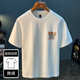 Jeep Spirit Camiseta de manga corta para hombres 2025 Camiseta de moda delgada de verano Xinjiang Cotecillo redonda de cuello redondo de hombres a media manga T White 2 [ZJ1047 Fit Version] M Adecuado para 90-108Jin [Jin iguala 0.5 kg]