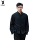 Playboy Chinese style tunic suit men's complete set of dk uniform spring and autumn new Chinese style stand collar national trend button coat black jacket S collection priority delivery