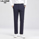 Lilang Herren Casual Hosen Mulberry Silk Sommer Neugeschäftshose Anti-Falten-Hose, ohne lange Hosen Trendy Grey H9896 35 zu bügeln