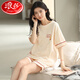 Langsha 2025 neuer Stil Pyjamas für Frauen Sommer Reine Baumwolle kurzärmelige zweiköpfige Sommerstreife Home-Kleidungsstück Set XYZT9885 M Frauenstil empfohlen 80-100 Jin [Jin gleich 0,5 kg]