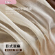 Japanese style log style gauze curtains cotton and linen bedroom cream window screens 2024 new living room dream gauze curtain apricot beige hook style width 1.5*height 2.7