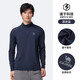 Camel (CAMEL) long-sleeved quick-drying T-shirt men's running fitness stand-up collar sports top J15CA9L3003 black night blue L