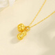 Ji Bochi Pure Gold Silver Necklace Women's G24K Gold Good Persimmon Peanut Pendant Niche Temperament as a Birthday Gift for Girlfriend Good Persimmon Lianlian Single Pendant with Thickened Gold Layer