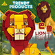 Kaizhi 81156 kompatibel mit Lego -Bausteinen Animal Lion Model Ornamente Kinder versammelten DIY -Spielzeuggeschenk Kaizhi 6625 Storm Red 445 Stücke [exquisites Geschenk