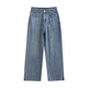 
Chuyu handmade cut-out jeans for women 2025 spring loose straight pants light blue grinding white trousers light blue 29