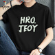 Cargador de leñera (tucano) Camiseta de algodón puro de algodón corta para hombres de cuello redondo de cuello de moda holgada de moda impresa camiseta media manga de verano moderna y versátil M08-695 Black M