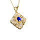HEEKAIYI Sapphire Necklace for Women Royal Blue 18k Gold Diamond Pendant Chinese Valentine's Day Birthday Gift for Wife and Girlfriend <Lifetime Warranty>