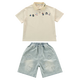 G.DUCKKIDS小黄鸭童装男童夏季短袖套装2025新款儿童夏装polo衫宝宝薄衣服 杏色套装 110 (建议98-105cm 3-4周岁）