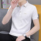 [Manufacturer batch one] Business embroidered POLO shirt pure cotton short-sleeved T-shirt men's summer lapel shirt black 683 models XL 125-140Jin [Jin equals 0.5 kg]
