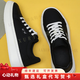 KLWPVD canvas shoes for men 2025 new spring and summer breathable men's shoes one-foot lazy shoes black casual shoes black 39
