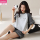 Pajamas de algodón puro de manga corta de mujeres modales para ropa de verano de algodón de algodón puro se pueden usar deportes afuera en el verano Y9859 M 75-95Jin [Jin equivale a 0.5 kg]