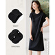 Ehangy International Brand International Women's Light's Luxury High Grain Vestence Summer NUEVO Hebilla sin mangas Color sólido cómodo Slumming Skirt Negro [Caja de regalo de alta gama] M