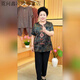 霓问晚年之美妈妈装中老年人女装奶天衬衫短袖套装老人衣服宽松套装MR T6627红色【套装】 XL