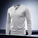 ANTCITY 202025 Spring and Autumn New Men's Henley Long Sleeve Classic Retro Style Versatile Top Simple and Comfortable White S Weight 90~120Jin Jin equals 0.5 kg