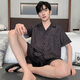 Katzenmänner Pyjamas Männer Eis Seiden Sommer Neue komfortable Strickjacke kurzärmelige lässige, einfache Herren-Heimkleidungsanzug können außerhalb der QY-MYMD6626-SET-Men l geeignet für 110-130jin [Jin gleich 0,5 kg] geeignet sein [Jin entspricht 0,5 kg]