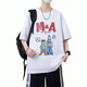 QLTQZQ Trendy kurzärmeliges T-Shirt für Jungen, Schüler der Junior High School, runde Hals weiße halbe Ärmeln Teenager Sommerkleidung Top 7027 Weiß (einzelnes kurzärmeliges) Qualitäts-Upgrade M 80-95 Jin [Jin gleich 0,5 kg]