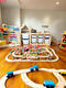 Electric Wooden Track Car Highspeed Train Children's Gleis Spielzeugwagen-Zugspielzeug und 100 Stücke Elektrische Marke Wooden Luxury Highway Track Offizieller Standard