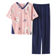 Langsha 2025 Neue Pyjamas Frauen reine Baumwoll-Kurzärmelhosen in Sommer Cartoon süße Mädchen können außerhalb von 7374 m empfohlene 80-100jin tragen [Jin ist 0,5 kg]