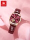 BEYZK2025 new women's watch women's student brand name Swiss mechanical watch women's niche light luxury waterproof women's watch 6636 elegant red SF Express + gift + ten years of warranty