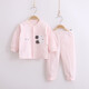 Snoopy Baby Unterwäsche Set reines Baumwollbaby geteilt Herbstkleidung und Herbsthose Baumwolle Kinder Heimkleidung süße Frühlings- und Herbst -Pyjamas Pink 12034 90