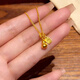 Xinshe Gold Store's same style gourd necklace for women 2025 new minimalist gold imitation sand gold long-lasting small gourd necklace to attract wealth and good fortune small gold gourd necklace