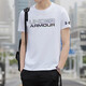 Under Armour UA new sports summer solid color ins round neck T-shirt short-sleeved men and women half-sleeved casual loose fashionable breathable Korean version 11980T-shirt black M