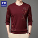 Romon (Romon) mittlerer und junger Sommereis-Eisseice Long-Ärmeln T-Shirt Dünner runder Hals 2023 Neuer Männer mit mittleren Altersbasis T-Shirt Trend B6627 Upper Green M 165/105/48100-120jin [Jin gleich 0,5 kg]