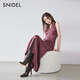 Snidel2025 Producto de otoño e invierno Nuevo producto elegante y versátil Vestido de cola de punto sin mangas en V SWNO254133 Rojo y marrón