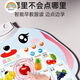 Rainbow House Pinyin Audio Wandmalerei Kinderkognitive frühe Bildungsstimme Kinderstimme Baby betrachtet Bilder Alphabetisierung Wandaufkleber QD 3 Personen + Obst und Gemüse + Englisch Alphabet