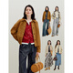 InMAN (INMAN) retro corduroy Bath style flower bud jacket 2025 autumn women's new casual and versatile loose top Pear Blossom M