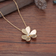 Junpo Classic Clover 18K Gold Color Gold Inlaid Diamond Rose Gold Necklace for Women 750 Platinum Pendant 18K Gold Customized