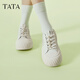 他她（TATA）薄款小白鞋女款2025春季新款透气板鞋女休闲鞋子CT701BM5 白色 37