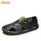 Jeep (Jeep) Sandales pour hommes 2021 Nouveau extérieur tendance Vietnam Baotou Sandales Geuthene Leather Beach Sandales conduisant des pantoufles d'été 12033 Black Hongyun 39