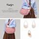 CARLYN【韩国免税店直邮】CARLYN Soft L云朵斜挎包泡泡褶皱女礼物 玫瑰色 L H71307010R