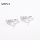 Sanfu City silk satin beige earrings pair, elegant and fashionable personalized jewelry accessories earrings 844230 15786 2 pieces