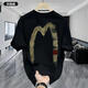 Ximu yaofengjie kleidung 2025 sommer sommer vielseitig neuer kreativ gedruckter hals kurzärmelig t-Shirt Ins Weiß [AB1699 vorne und hinten-M-Outlet] S _ (vorgeschlagener_90-110)