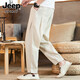 Jeep (Jeep) Leinenhose Herrenhosen für Herren Sommer dünne gerade leges Casual Hosen Herren Karottenhose Chinesische Baumwollwäsche Lose Harem Hosen Schwarz 2xl