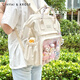 CinvaiKrose official website Xiaoc/k student comic exhibition backpack pain bag women 2025 new large capacity travel backpack lightweight schoolbag cream white