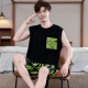 Jóvenes palabras de amor Pajamas Men Venugador Modal Vest Simple adolescente Estudiante de ropa de verano delgada de verano ZZ878 L Hombres 100-130Jin [Jin equivale a 0.5 kg]