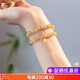 Genomanman gold crystal double circle bracelet to attract wealth and transport natural yellow crystal raw stone beaded bracelet with multiple circles beads 8mm