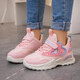 Filles en cuir en mesh sneakers automne news chaussures de course pour enfants respirant la semelle douce petite fille chaussures de course décontractées 9922 en cuir rose 26
