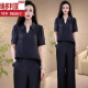 Victoria's style 2025 summer new fashion one-piece suit for women's temperament slim short-sleeved shirt wide-leg pants thin purple suit M [80-105]